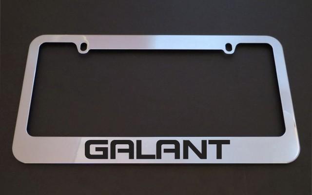 1 new mitsubishi galant chrome metal license plate frames + screw caps