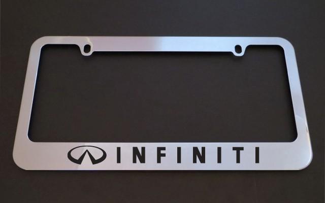 1 brand new infiniti chrome metal license plate frames + screw caps