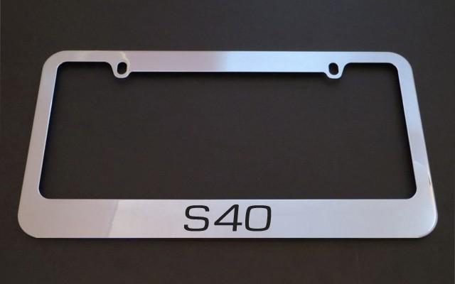 1 brand new s40 chrome metal license plate frames + screw caps