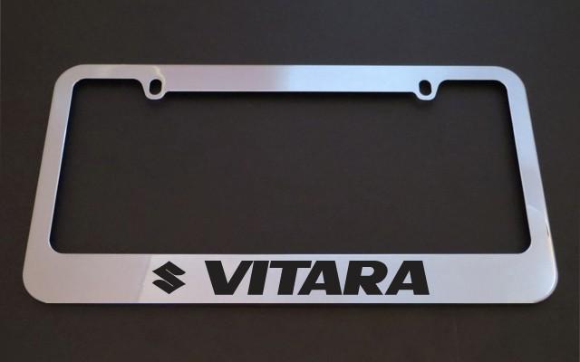 1 brand new suzuki vitara chrome metal license plate frames + screw caps