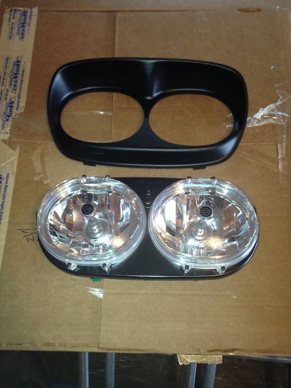 Harley davidson oem road glide dual headlight headlamp setup! new take off! nice