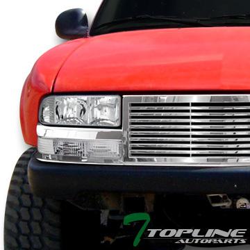 Chrome head lights+signal bumper lamp ks+front grill grille 1998-2004 s10 blazer