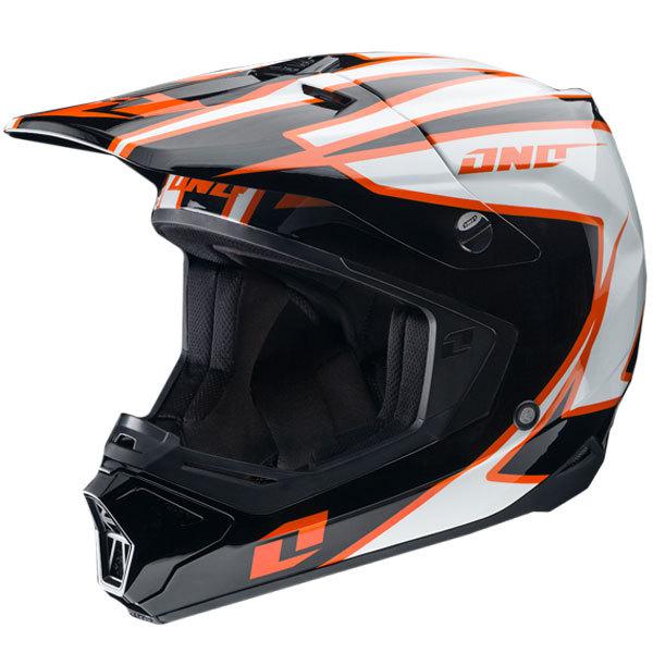 One industries mx motorcycle gamma helmet crypto black / orange size medium $270