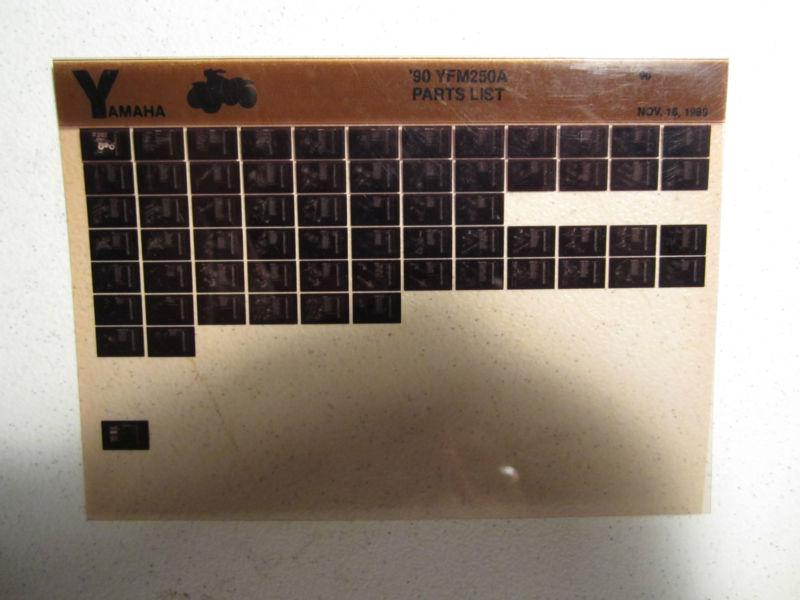 1990 yamaha atv yfm250a microfiche parts catalog yfm 250 a