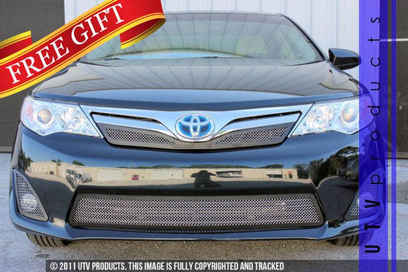 2012 toyota camry le hybrid 4pc combo black & chrome custom mesh grille kit 12