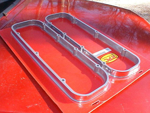 Polished aluminum 1'' valve cover spacers,bbc,rat rod race,gasser,396/427/454