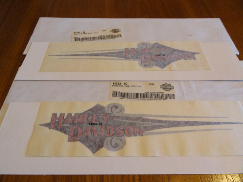 Harley davidson 1990 nos gas tank decals new  