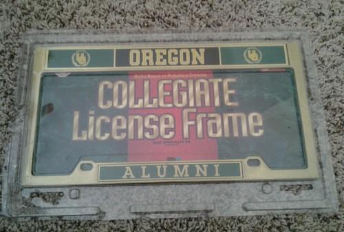 Solid brass university of oregon license plate frame go ducks