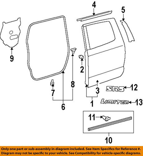 Toyota oem 681630c010 rear door-belt molding