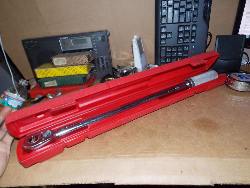 Snap-on qjr3200b 1/2" drive torque wrench ratchet with snap on tool case! 