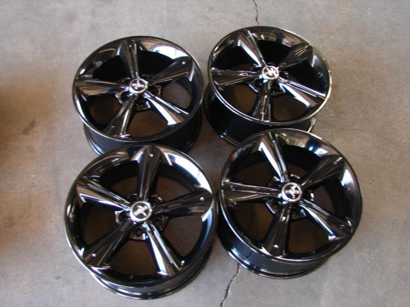 4- 18" ford mustang 5 spoke black alloy factory oe wheels rims 