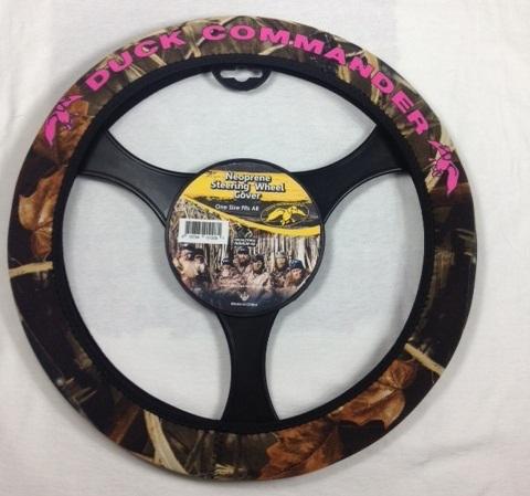 Real tree camo duck commander steering wheel cover-pink