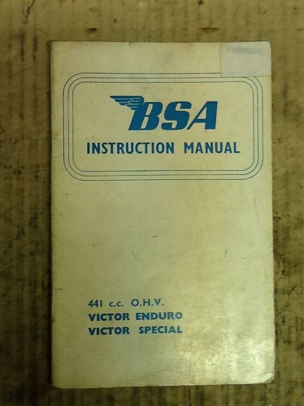 Bsa instruction manual b44 victor enduro