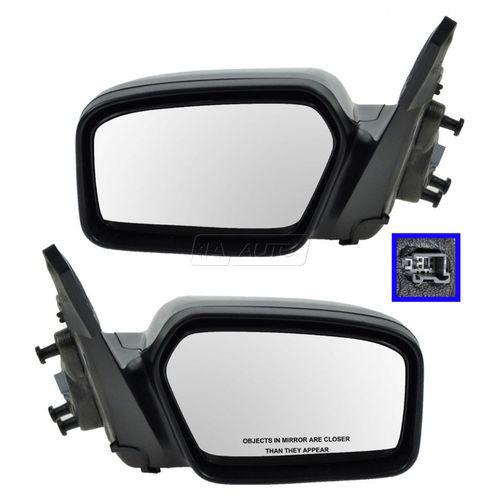 06-10 fusion milan black smooth power side view mirrors left & right pair set