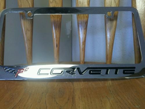 Corvette stainless steel license plate frame