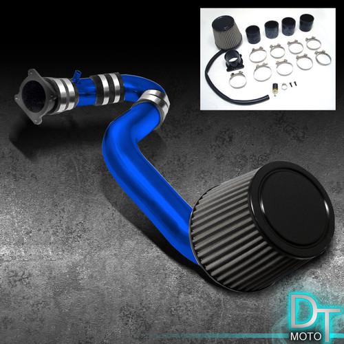 Stainless washable cone filter + cold air intake 02-06 altima 4cyl blue aluminum