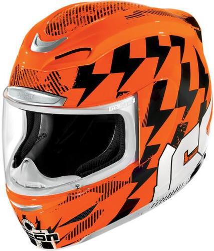 Icon airmada stack motorcycle helmet hi-vis orange size xx-large