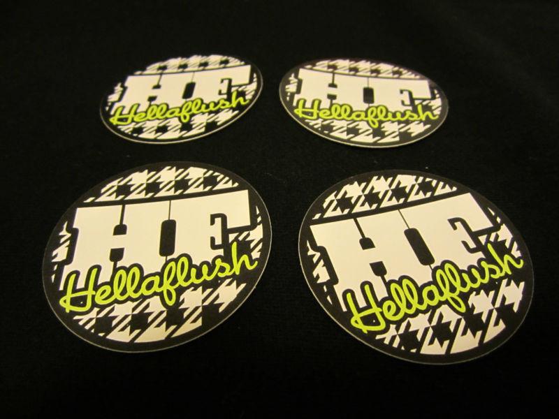 (4) hellaflush hella flush hf circle sticker stickers rim center fatlace illest