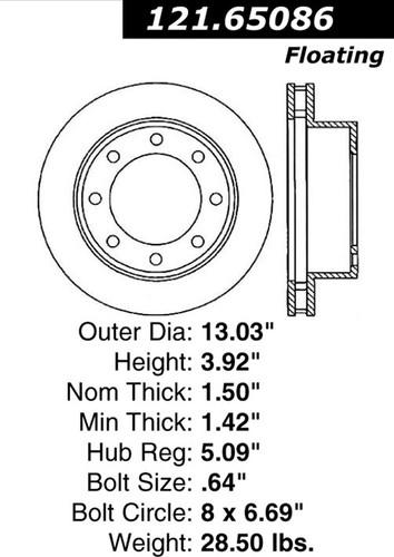 Centric 121.65086 front brake rotor/disc-c-tek standard rotor