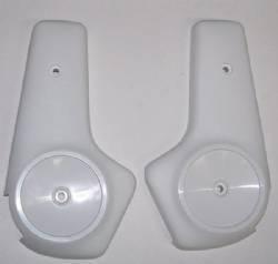 New mopar white bucket seat hinge covers 1971-up a-body 1973-74 e-body