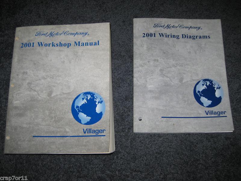 2001 ford mercury villager van factory repair service 2 manual set