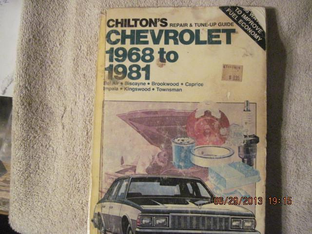 Chilton repair manual 68-81 chevrolet impala bel air caprice kingswood brookwood