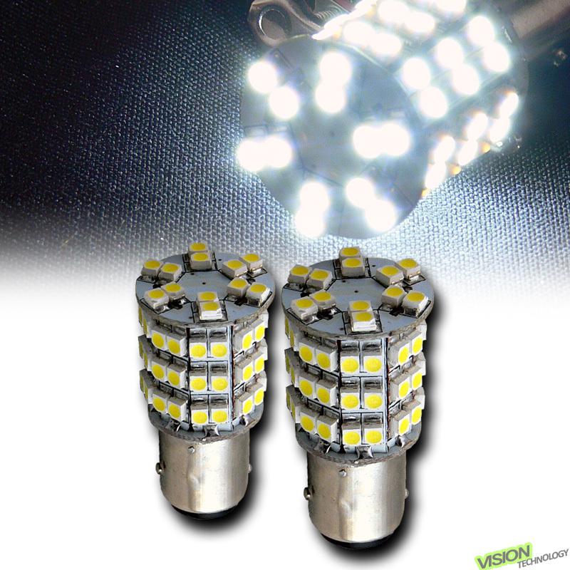 2pc white 1157 bay15d 60x 3528 smd led tail light rear lamp bulbs 1130 1142 1152