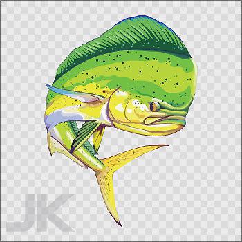 Sticker decals fish salt water dorado dolphin r 0500 xf9ff
