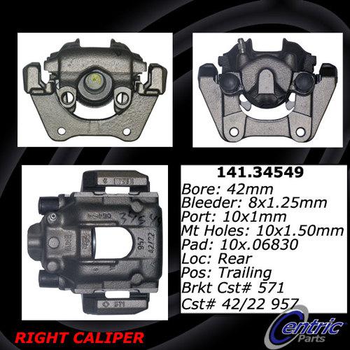 Centric 141.34549 rear brake caliper-premium semi-loaded caliper