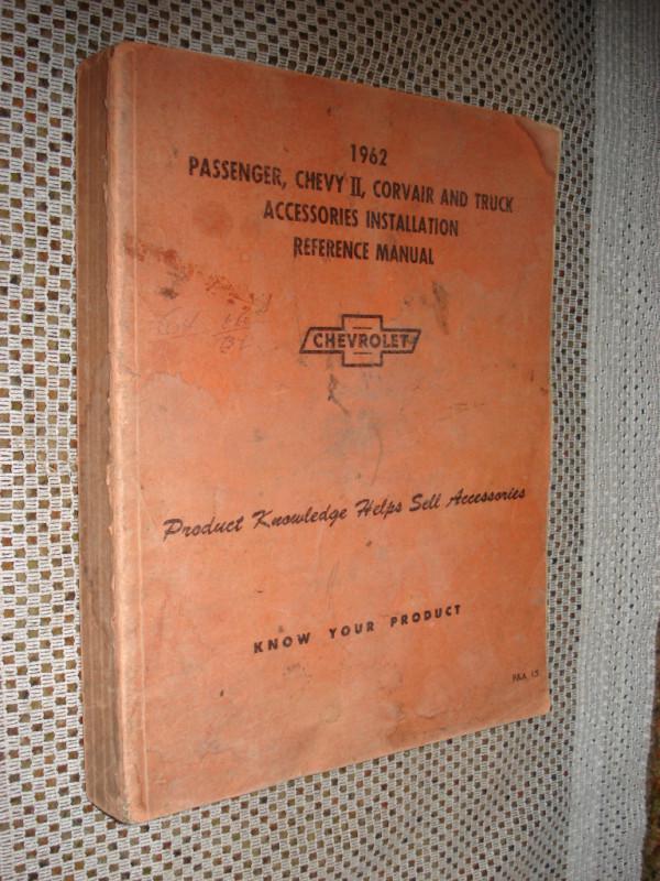 1962 chevy accessories installation manual book original wow catalog