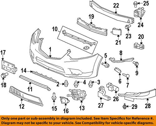 Acura oem 71107tl0g50 front bumper-grille-lower grille