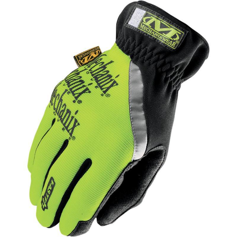 Mechanix wear the safety fastfit easyon/off cuff trekdry gloves,hivis/blk,med/md