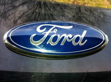 Ford trucks all 9" grille / tailgate emblem,oem cover,metal,mint,glues over your