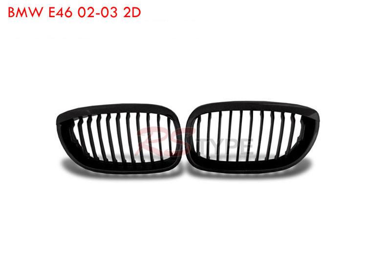 2002-2003 bmw e46 2d coupe  black  front kidney grilles 