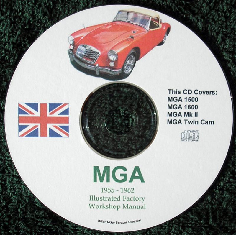 Mg mga workshop repair service maintenance manual cd 55 thru 62