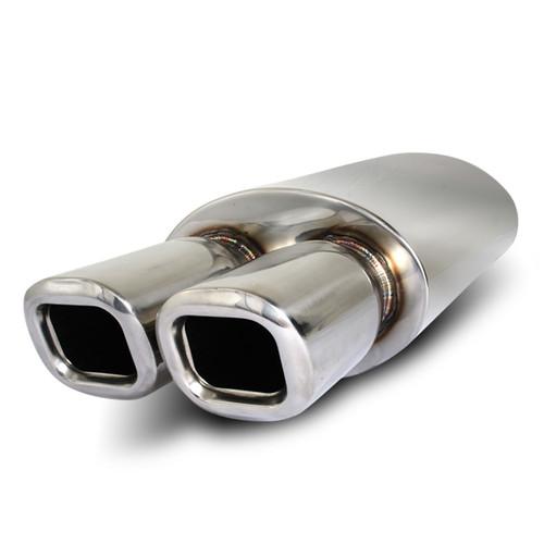 Universal dual square tip in chrome remus muffler