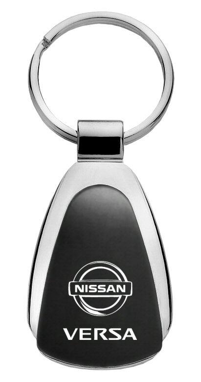 Nissan versa black tear drop metal key chain ring tag key fob logo lanyard