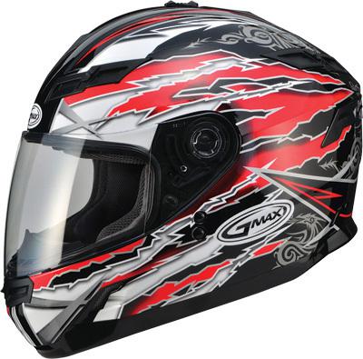 G-max gm78 full face graphics motorcycle helmet firestarter black/red xx-large