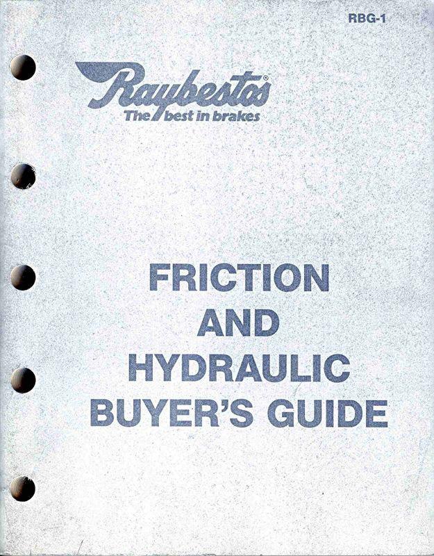 1995 raybestos friction & hydraulic buyer's guide