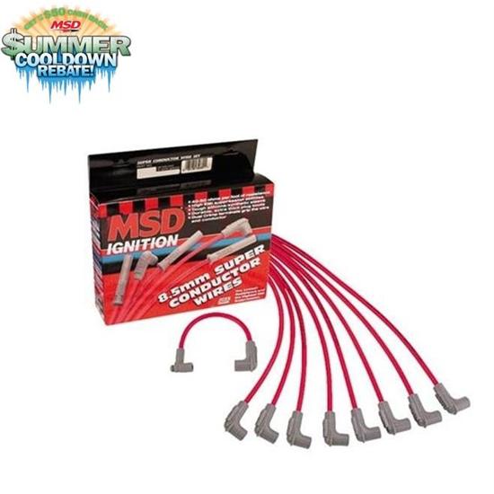 New msd 31399 sbf small block ford 8.5mm super conductor wires, socket style cap