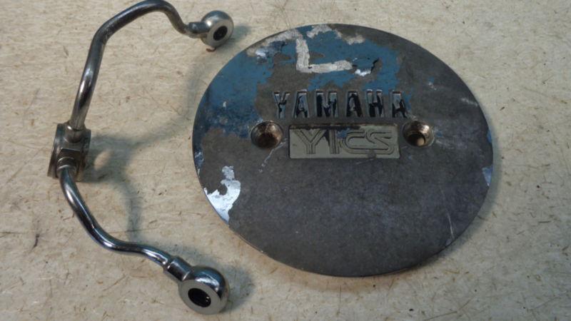 1983 yamaha venture xvz12 engine inspection cover cap w/ oil line banjo ym233