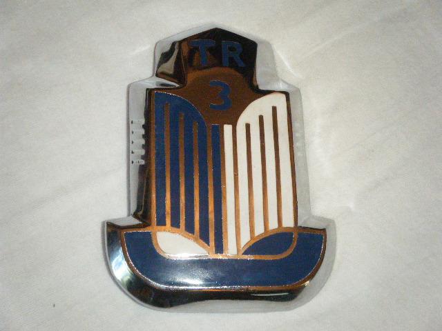 Triumph tr3 front chrome badge blue/white medallion! new!