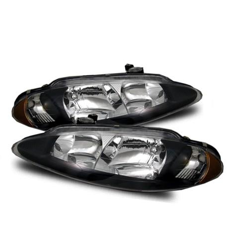 98-04 dodge intrepid aftermarket blackout crystal headlights +amber reflectors