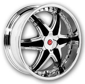 Zoe sophia 22x9.5 chrome w/ black inserts 5x135 +15mm 78.1mm