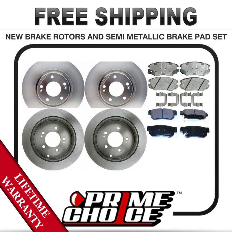 Front + rear kit (4) brake rotors & (8) brake pads with lifetime warranty