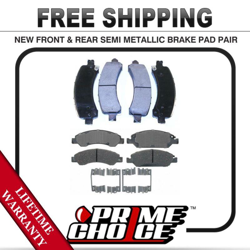 Complete set of front and rear premium brake pads with lifetime warranty