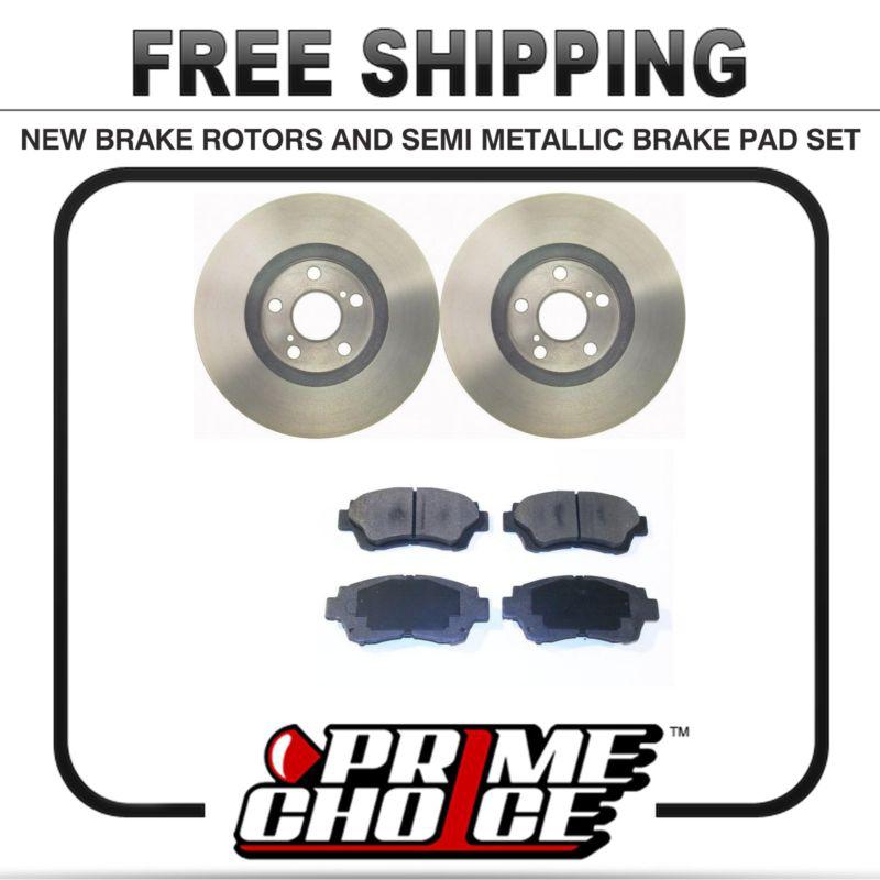 Premium front metallic brake pads and disc rotors complete kit left & right pair