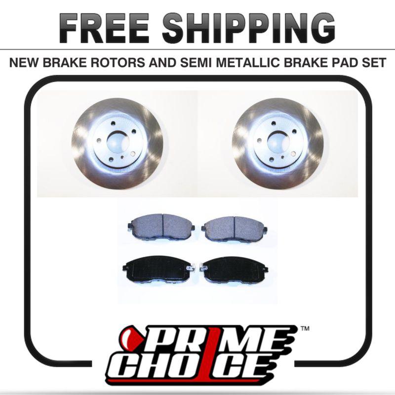 Premium front metallic brake pads and disc rotors complete kit left & right pair