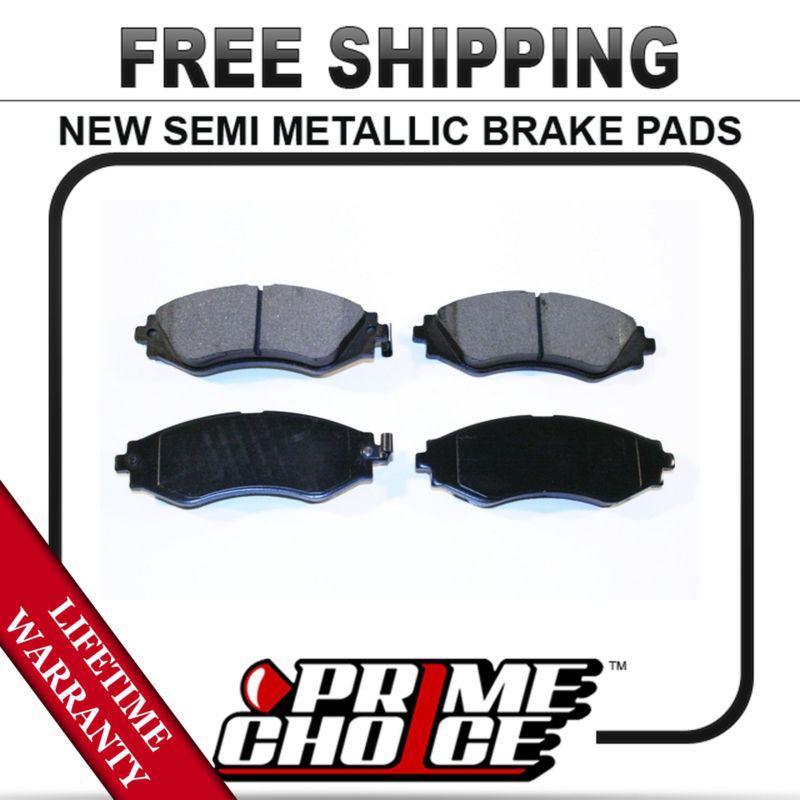 Front semi metallic disc brake pad kit full set with lifetime warranty