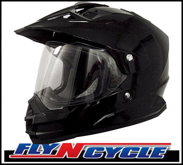 Afx fx-39 dual sport 3xl solid black motorcycle full face helmet dot ece xxxl